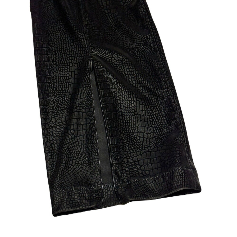 Good American Womens Size 2 Black Faux Leather The Croc Exec High Waist Pant EUC - Picture 7 of 10